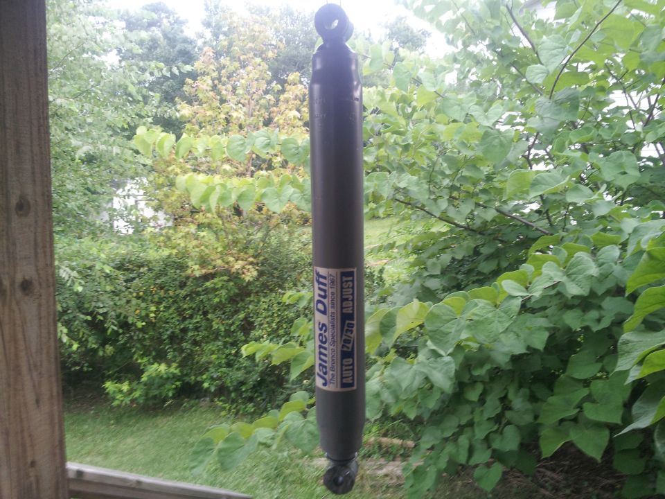 Shock absorber with James Duff label, AUTO 28/30 ADJUST