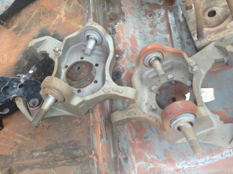 1986 Ford Bronco - Pair of front steering knuckles shown, likely for a 4x4 vehicle, in a parts registry context.
