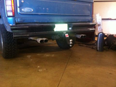 1982 Ford Bronco - New tubular style bumper to match front bumper and side steps. New 7-pin wiring harness for trailer and 6" drop hitch.