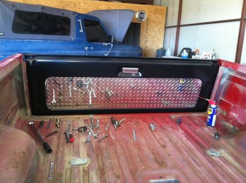 1982 Ford Bronco - Tailgate from LMC Truck and Diamond plate from JBG.