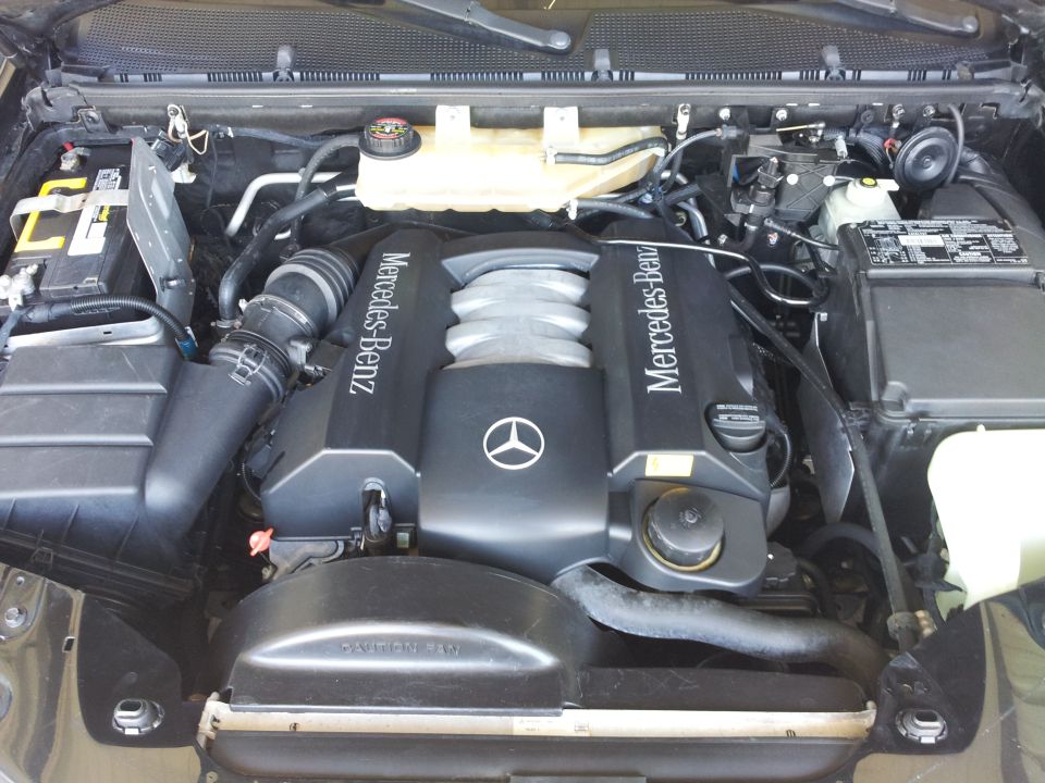 Mercedes-Benz V6 engine in an open engine bay