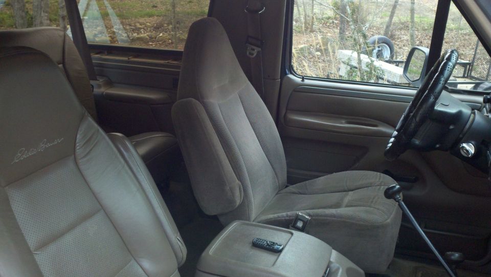 Interior view of Eddie Bauer seats and dashboard