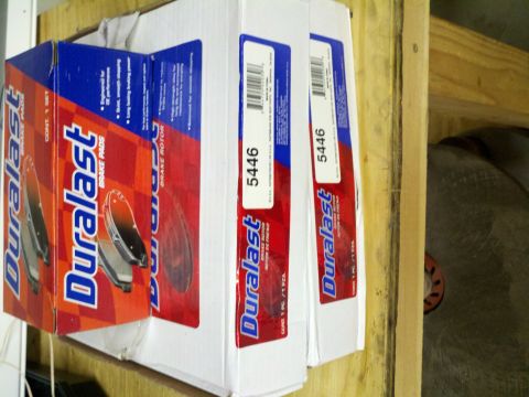 1992 Ford Bronco - Several boxes of Duralast brake parts are visible, including brake pads and rotors.