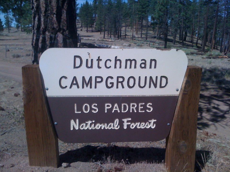 Dutchman Campground Los Padres National Forest sign