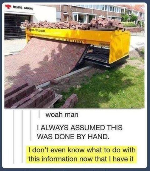 2006 Ford E350 - This machine lays bricks automatically, which is surprising to some.