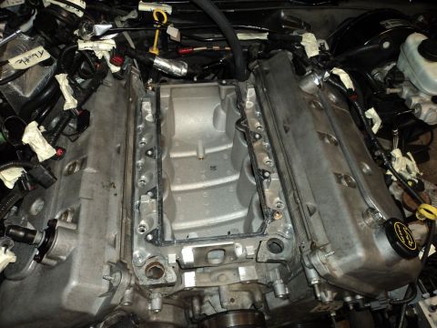 2004 Mercury Grand Marquis - Engine bay of a V8 vehicle, with the intake manifold removed for service or modification.