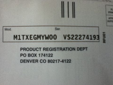 2006 Ford E350 - This document shows product registration details including model and serial numbers, along with a Denver, CO address.
