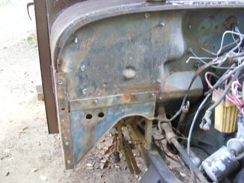 1978 Ford Bronco - This photo shows the interior of a vehicle's engine bay, focusing on the firewall and wiring.