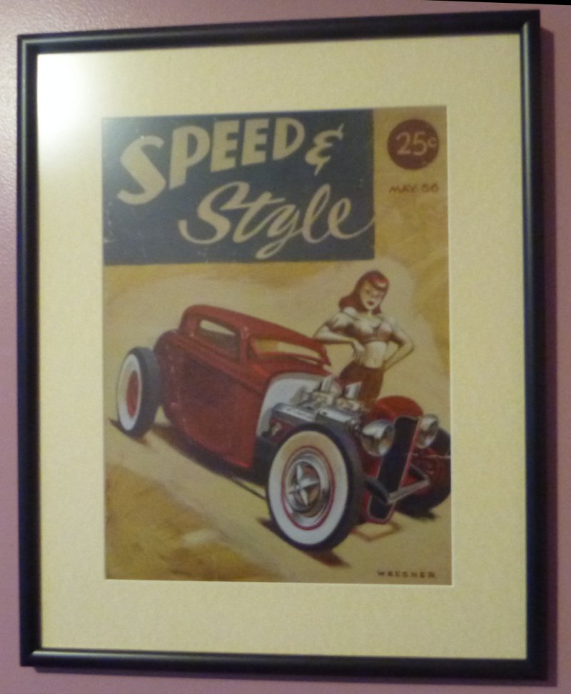 Hot rod and pin-up girl on Speed & Style magazine cover, May '56