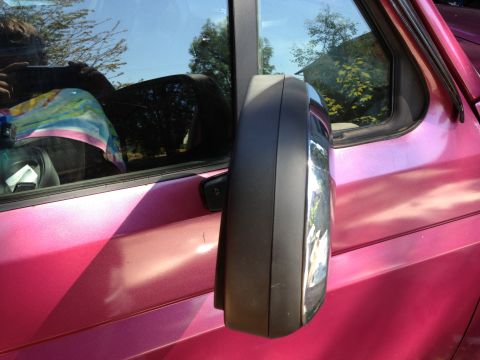 1992 Ford F-150 - Rebuilt mirror. Original glass and chrome cap were swapped onto a used OEM mirror I got for $5. Painted and cleaned up.