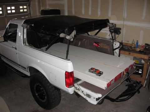 1995 Ford Bronco - The fold down carrier is nice with long loads like 8' drywall.