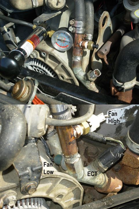 1983 Ford Bronco - I had been dreading adding the bung for this fan switch, but it seems my plumbing soldering might be just slightly better than I thought. T…
