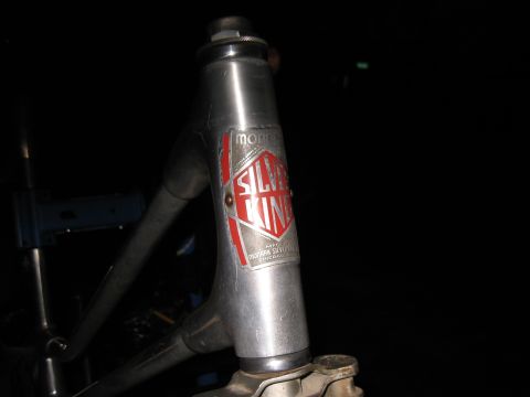 1994 Ford Bronco - The head tube of a bicycle displays a vintage 'Silver King' badge, indicating its manufacturer and origin.