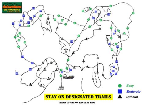1979 Ford F-150 - This diagram shows the trail system and points of interest at an off-road park.