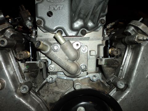 2004 Mercury Grand Marquis - Close-up of a Ford SVT engine component, likely an intake manifold or thermostat housing.