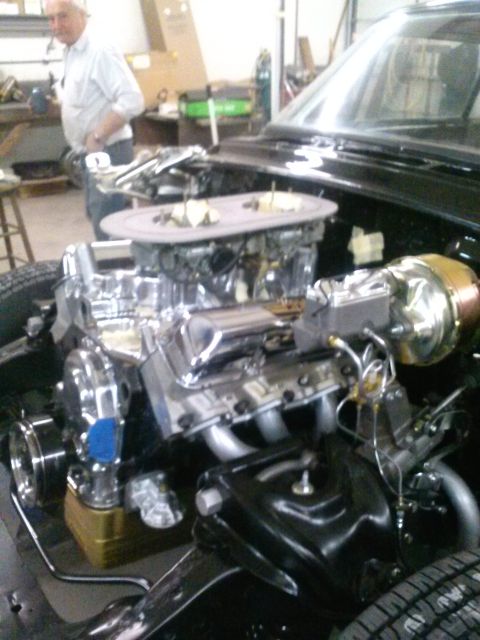 1960 Ford Falcon - Close-up of a V8 engine, likely undergoing restoration or modification.