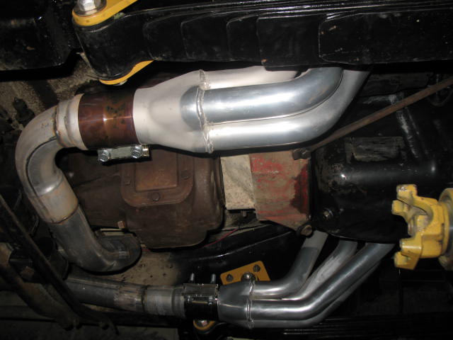 Exhaust headers and transmission components