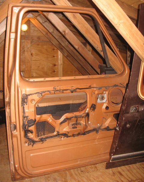 1980 Ford Bronco - Drivers door shell inside.