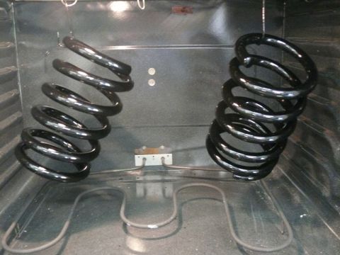 1976 Chevrolet Corvette - Suspension springs are being cured in an oven.