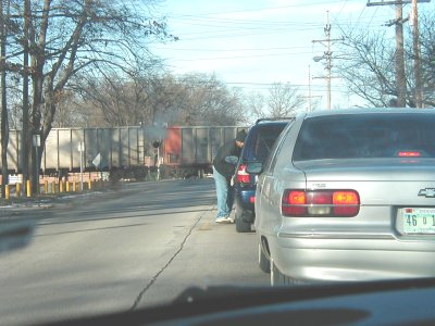 1997 Ford Taurus - What do you do when there is a long train? Why wash and wax your vehicle, of course!