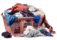 1994 Ford Crown Victoria - Laundry basket filled with clothes, ready for washing.