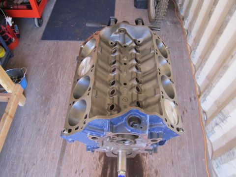 1996 Ford Bronco - Engine block on a stand, likely in a workshop or garage setting.