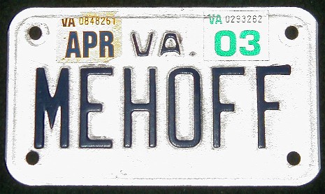 1990 Ford Bronco - This was the plate that I had on my Motorcycle when I sold her.