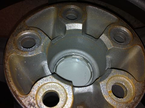 1995 Ford Mustang - This is a close-up view of a wheel hub center, not a 1995 Ford Mustang.
