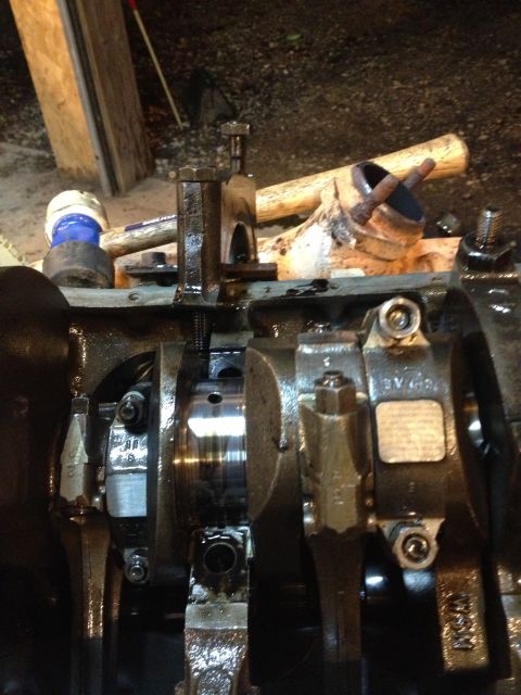1989 Ford Bronco - Close-up view of an engine's internal components, including the crankshaft and connecting rods.
