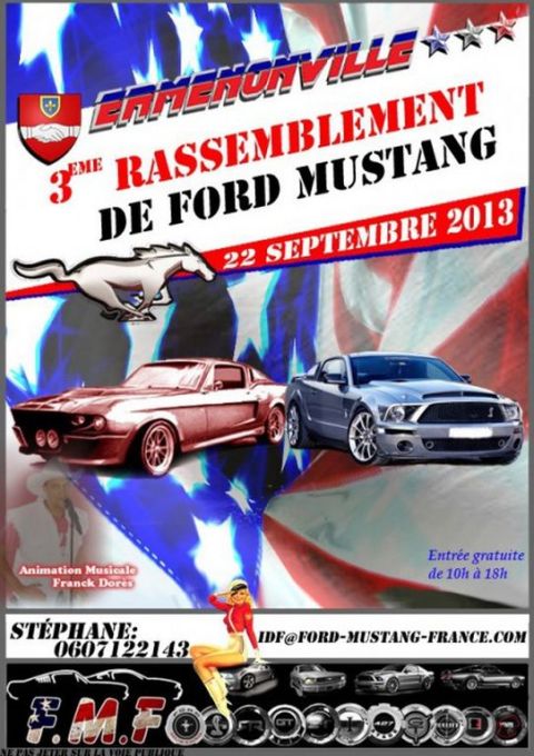 1991 Ford LTD Crown Victoria - Event poster for a 2013 Ford Mustang rally in Ermenonville, France.