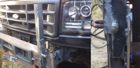 1983 Ford Bronco - The uprights for the grille guard are fabricated from 1/4" plate, and include internal latches for the folding mechanism. The pins wil…