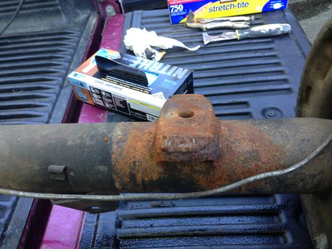 1992 Ford F-150 - The spring perches are crusty and very rusted. They might have to be removed to be rewelded and repaired.