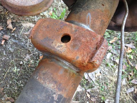 1992 Ford F-150 - I wire wheeled the welds on the spring perches to see if they were bad. They look godd, but they still might need to be repaired or removed.