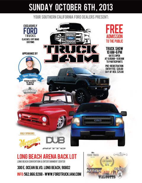 1994 Ford Bronco - This flyer promotes the Ford Truck Jam event, different Ford trucks and event details.