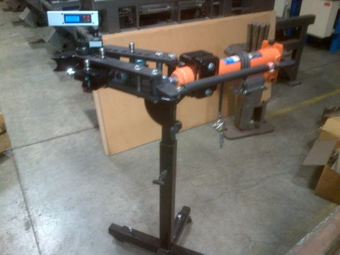 1985 Jeep CJ7 - This is a tube bender with a digital readout and an orange hydraulic cylinder.