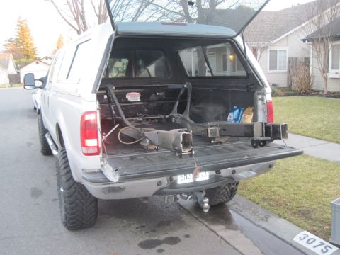 1985 Jeep CJ7 - taking the frame to work ,more room for me to weld the frame back together straight!