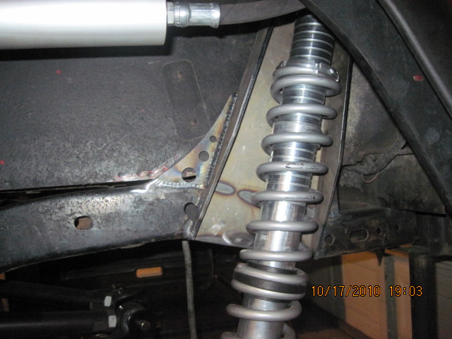 Suspension coilover shock absorber with custom bracketry