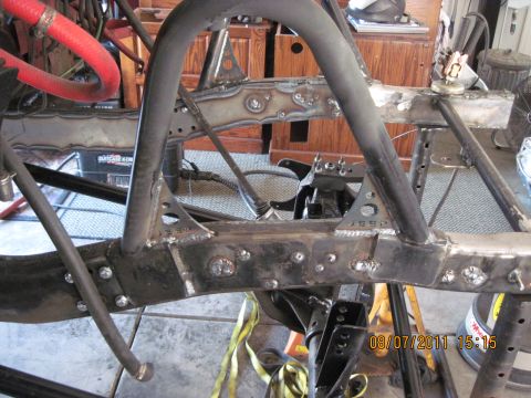 1985 Jeep CJ7 - Custom fabrication work on a Jeep frame, possibly for off-road use.