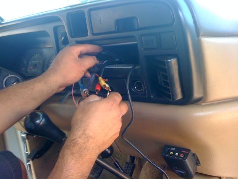 1997 Dodge 3500 - Installing new stereo wiring in a 1997 Dodge 3500 interior.