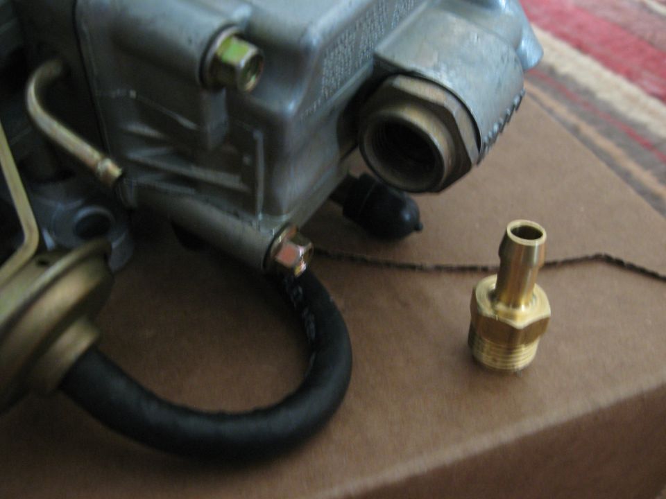 Carburetor part with brass fitting and hose