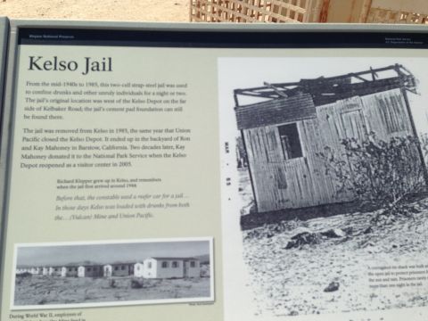 1986 Ford Bronco - Historical marker detailing the history of Kelso Jail, including images of the jail and surrounding structures.