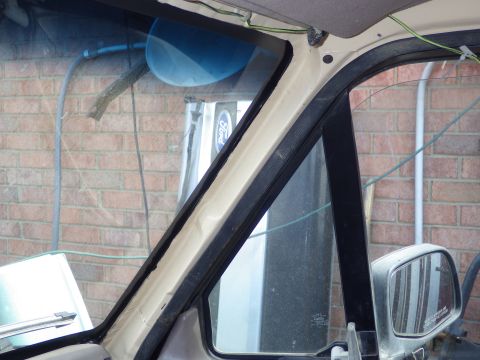 1983 Ford Bronco - I don't remember if Ford used that lump in the middle of the A-pillar for anything, but I'll use it for the lower bolt of the passenger-ass…