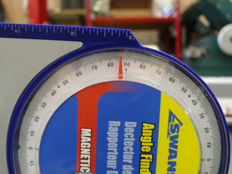 1976 Chevrolet Corvette - This angle finder gauge is set to 90 degrees, with 'MAGNETIC' and 'Angle Finder' visible.