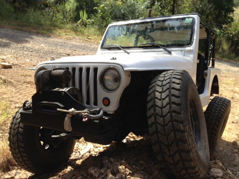 2000 Jeep TJ - This modified Jeep features oversized tires and a front-mounted winch, suggesting off-road capability.