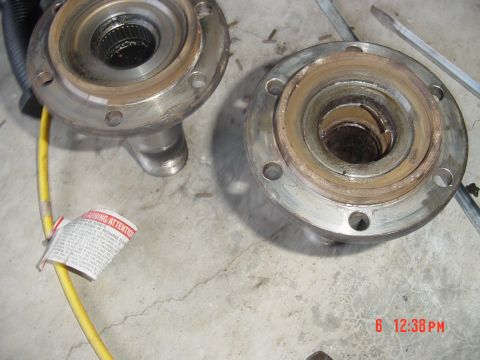 1987 Ford Bronco - DAMN SPINDLE BEARINGS!! as you can see in the pic, i spent about 3hours on the right spindle and all i did was mutalate the bearing. i ende…