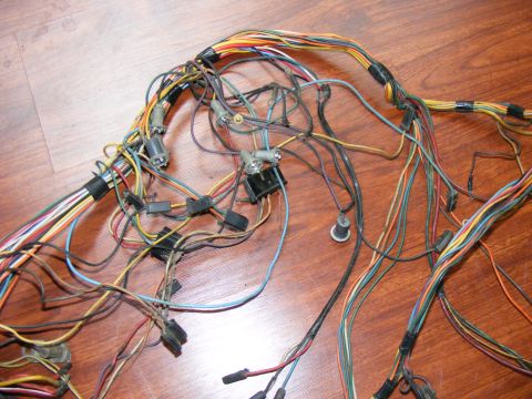 Wiring harness with many colored wires and connectors