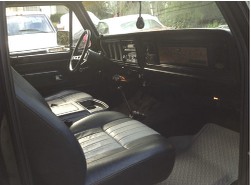 1978 Ford Bronco - Interior view of a 1978 Ford Bronco, showing the dashboard and front seats.