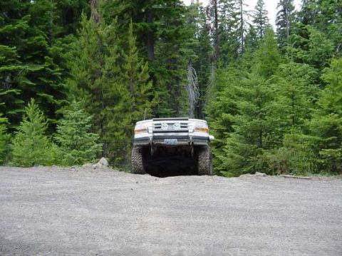 1995 Ford Bronco - me coming back up onto the forest service road