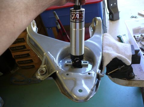 QA1 shock absorber installed in control arm