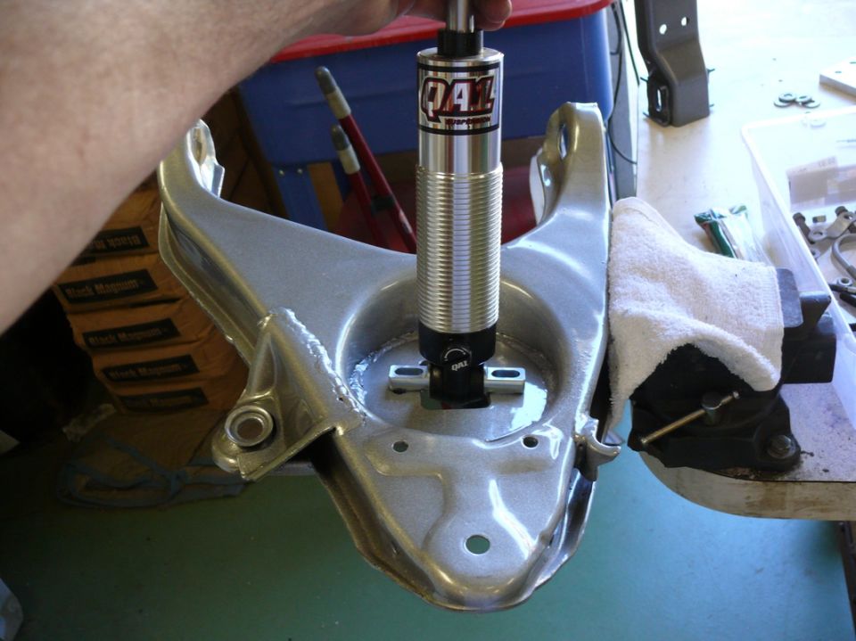 QA1 shock absorber installed in control arm